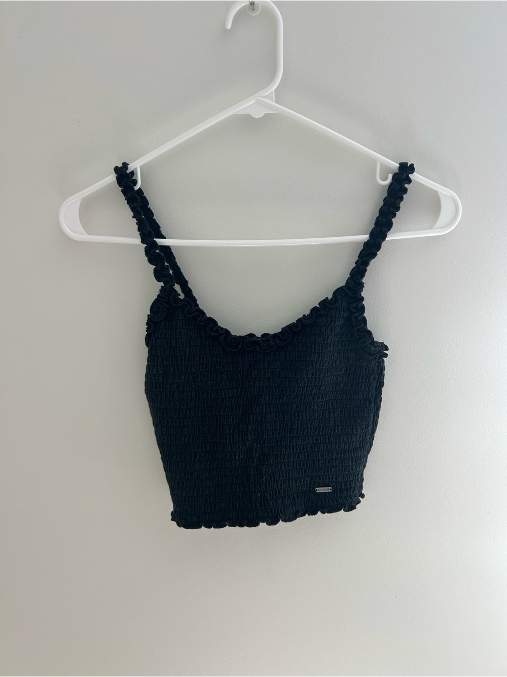 Hollister Black Smocked Crop Tank